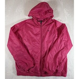 Under Armour Jacket Women's Sz M‎ Pink Rival Sport Windbreaker Hooded